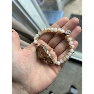 Women’s Vintage ‘Bleu’ Crystal Beaded Gemstone Bracelet